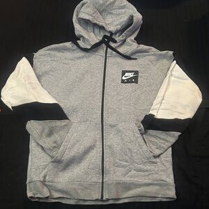 Nike Air Gray and Black Zip-Up Hoodie